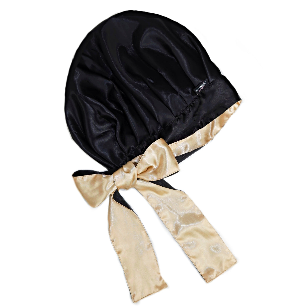 Reversible Silky Satin Bonnet with ribbon - Gold
