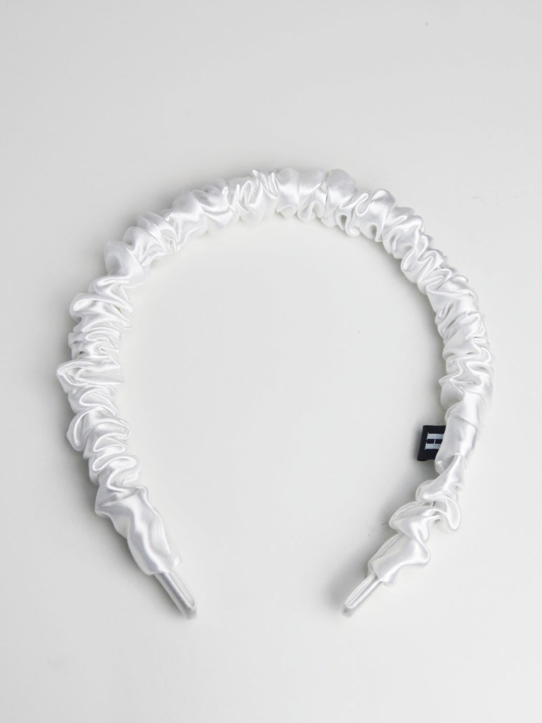 White Satin Headband - Slim