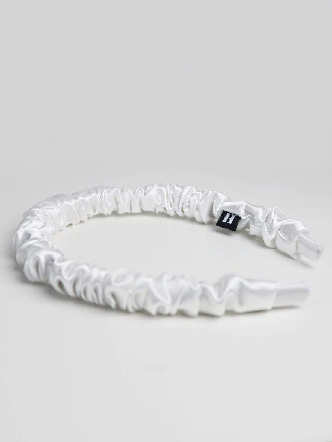 White Satin Headband - Slim