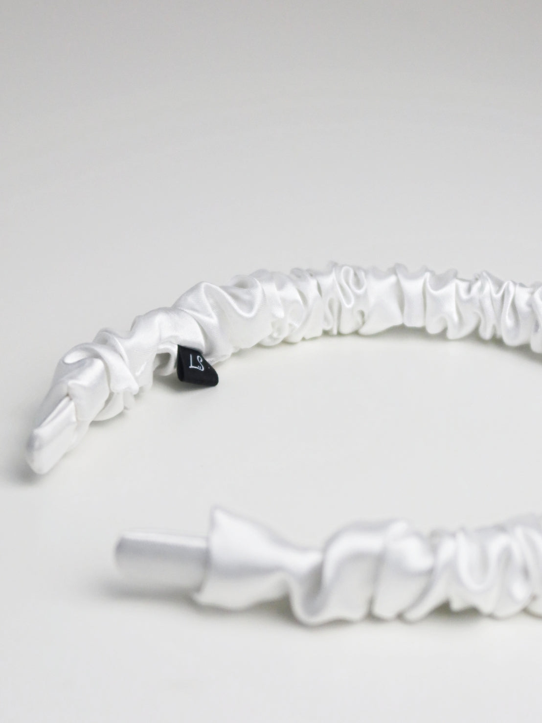 White Satin Headband - Slim