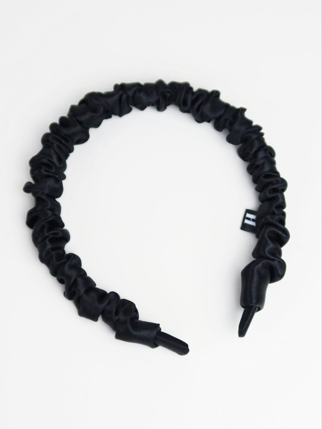 Black Satin Headband - Slim