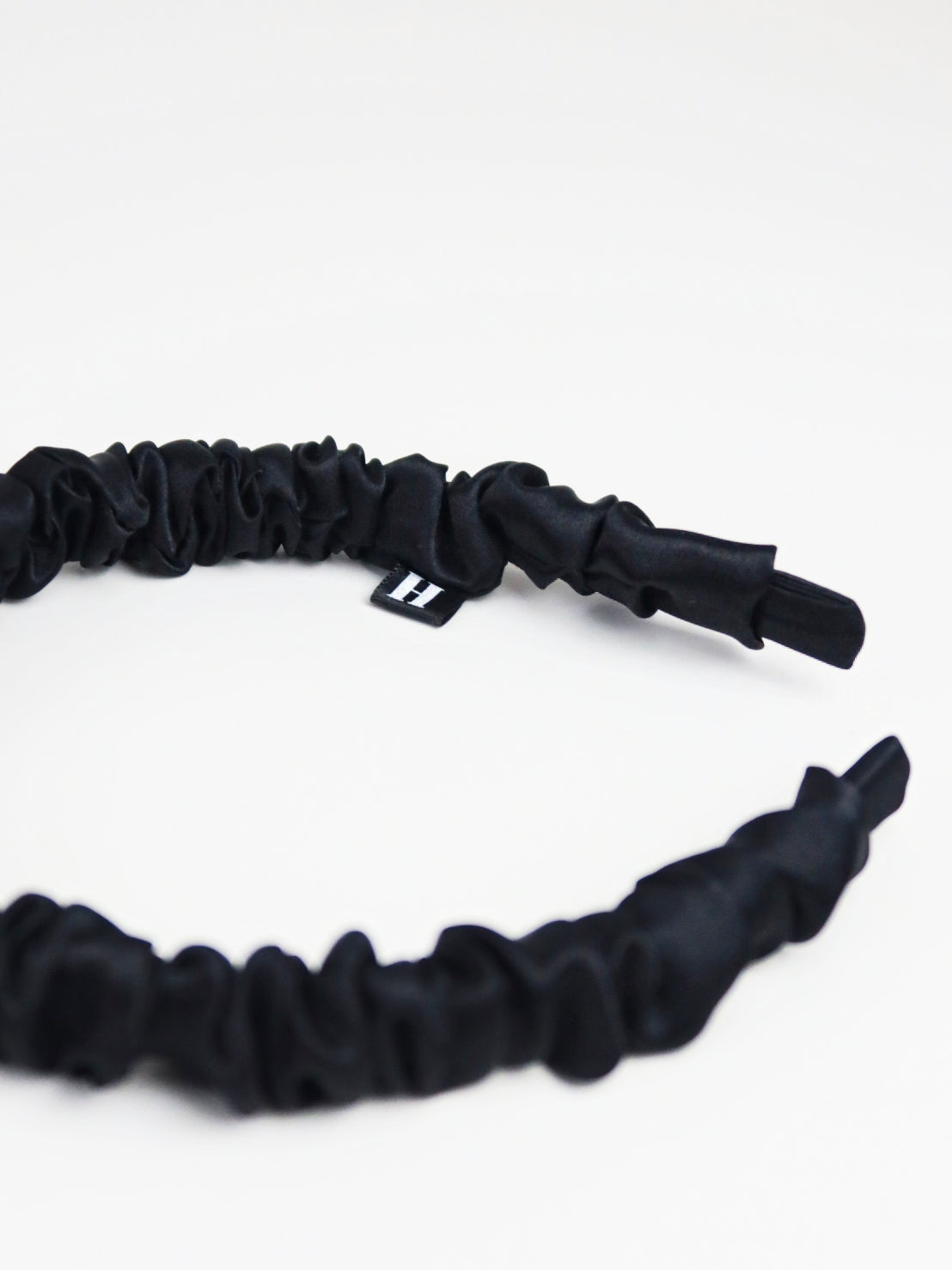 Black Satin Headband - Slim