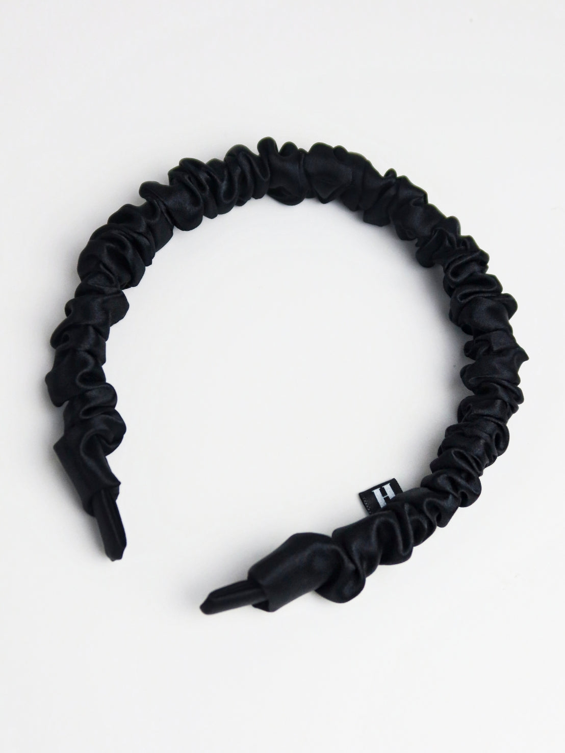 Black Satin Headband - Slim