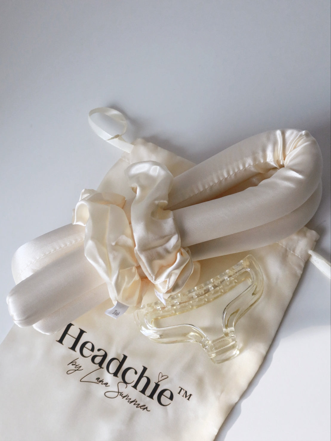 Satin Heatless Curler Set - Curling Headband, Clip, Scrunchies & Bag