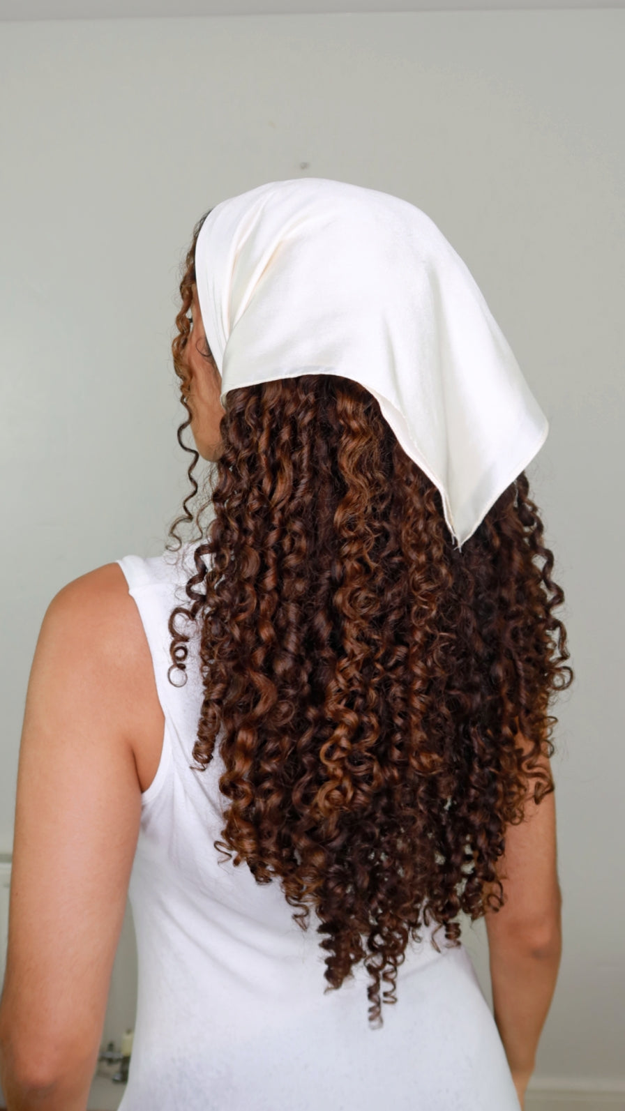 Silky Satin Hair Scarf - White