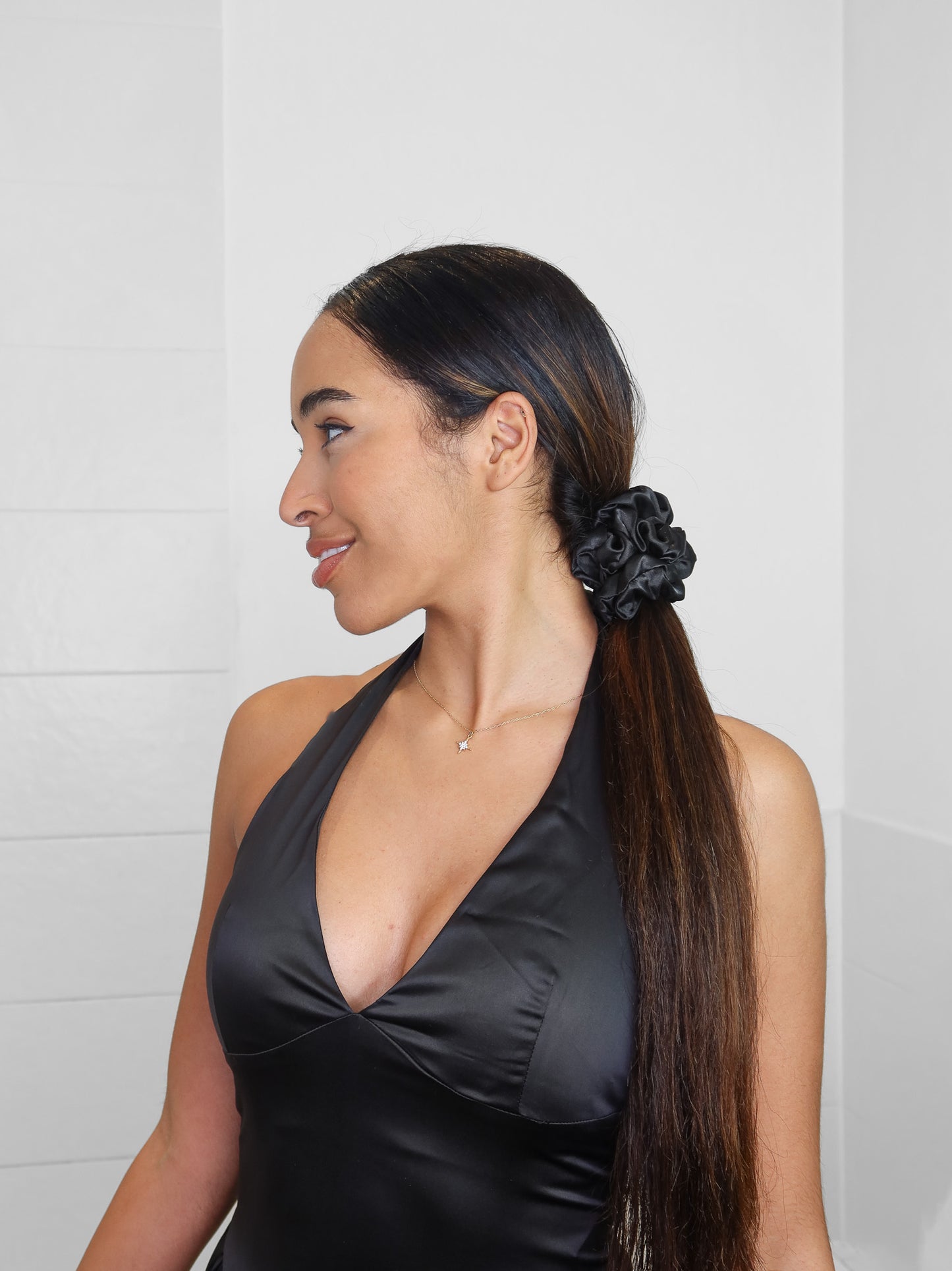 Silky Satin Headchie - Black