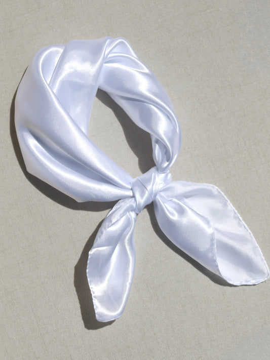 Silky Satin Hair Scarf - White
