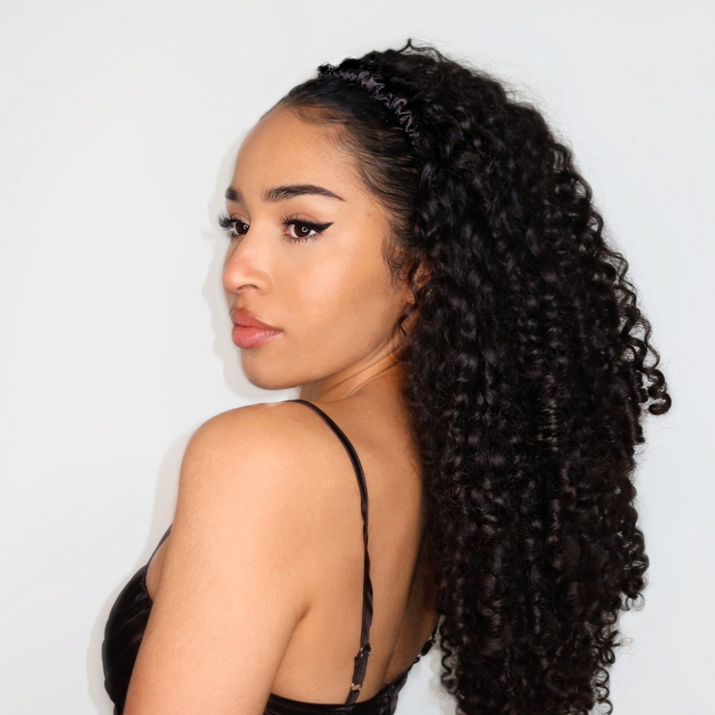 Thin Satin Headchie - Black