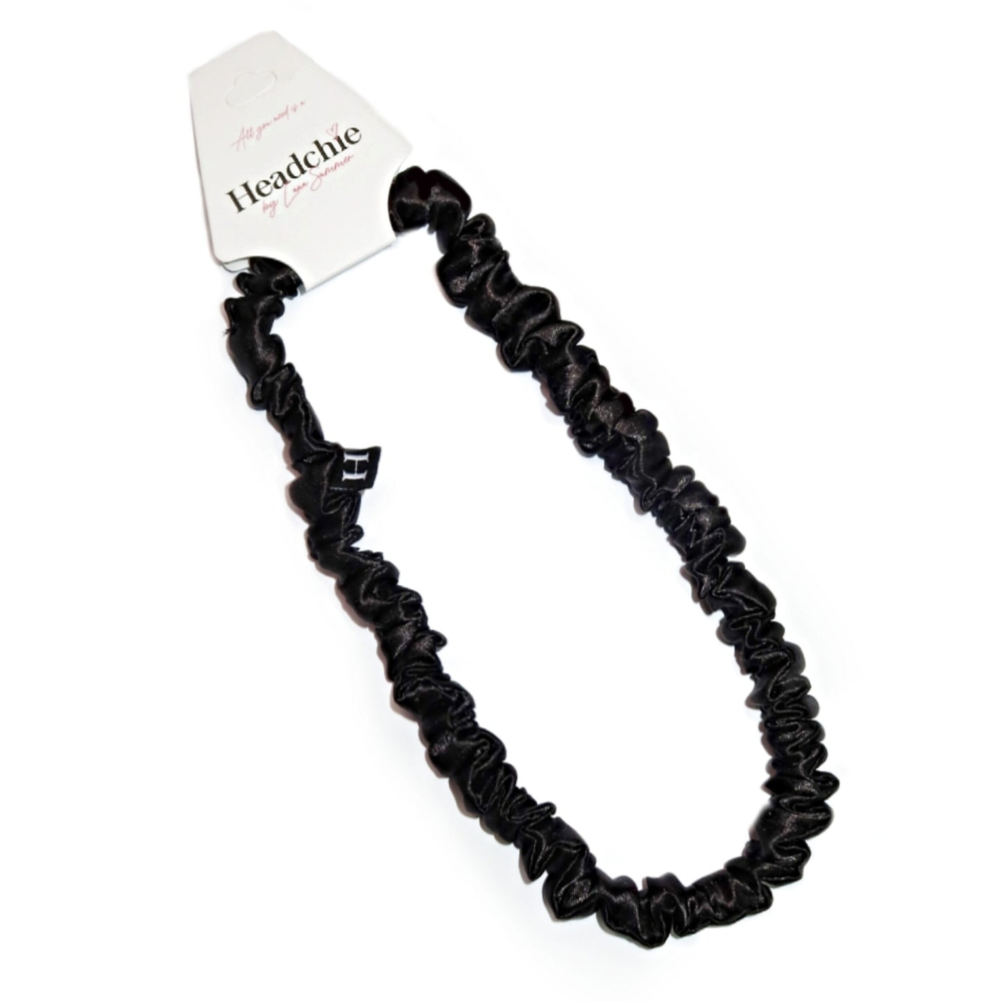 Thin Satin Headchie - Black