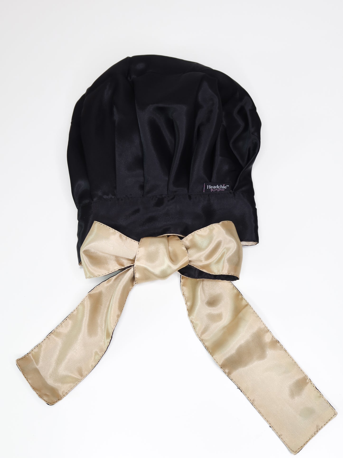 Reversible Silky Satin Bonnet with ribbon - Gold