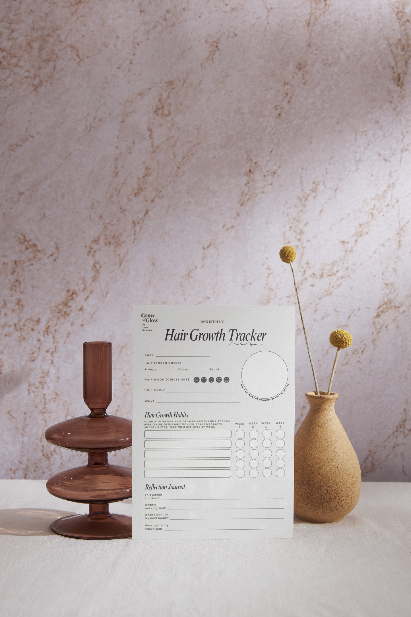 Grow & Glow HAIR GROWTH TRACKER Journal