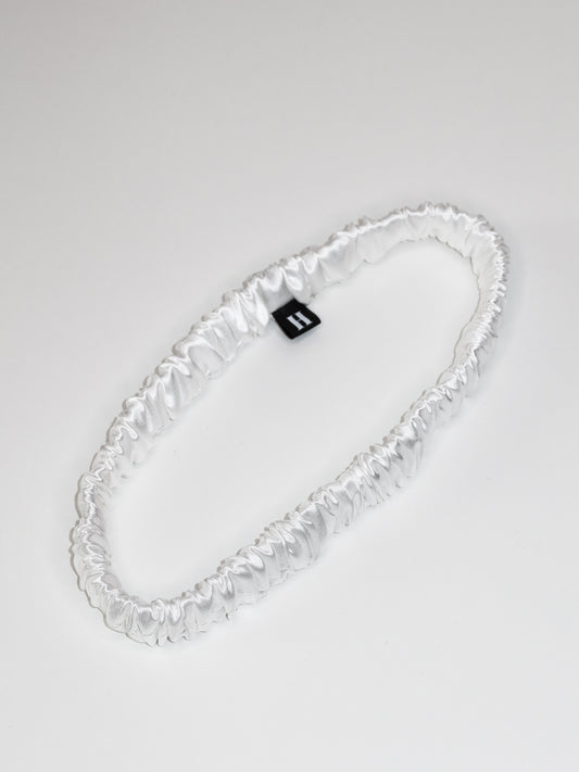 Thin Satin Headchie - White